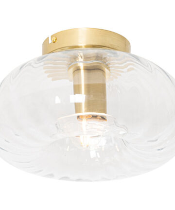 Art Deco Ceiling Light Gold with Glass - Ayesha