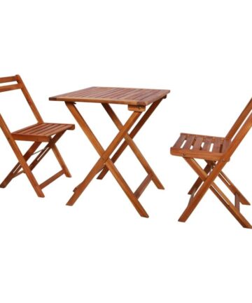 3 Piece Folding Bistro Set Solid Acacia Wood vidaXL