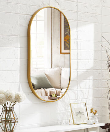 Gold 70cm Oval Bathroom Vanity Mirror Wall Mirror