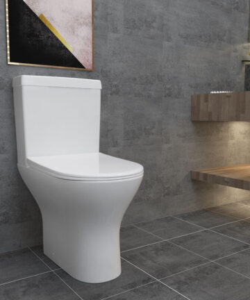 AICA Modern Close Coupled Toilet Short Projection Soft Close Seat Bathroom WC