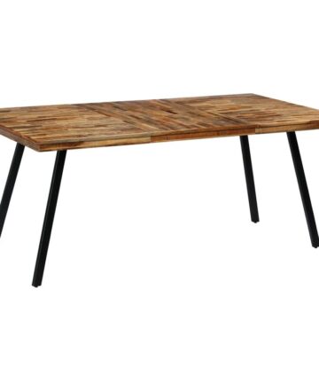 Dining Table Reclaimed Teak and Steel 180x90x76 cm vidaXL
