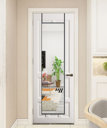 Metal Frame Over the Door Full Length Mirror Black