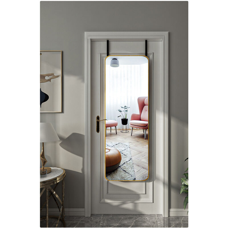 Full Length Mirror with Rounded Corners Door Hanging Gold Large Mirror - Image 2