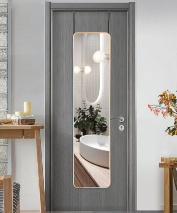 Full Length Mirror with Rounded Corners Door Hanging Gold Medium Mirror