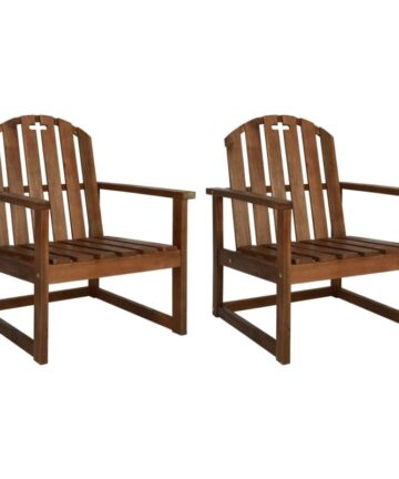Garden Sofa Chairs 2 pcs Solid Acacia Wood vidaXL