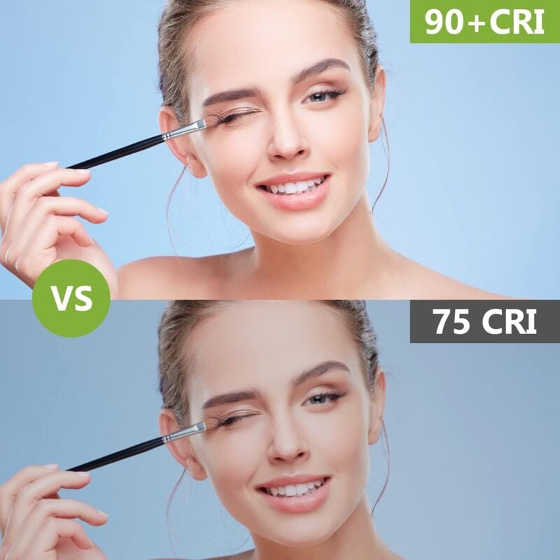 S'AFIELINA Hollywood Vanity Mirror with Lights, LED Hollywood Mirror with Dimmable, Touch Screen Control, Dressing Table Mirror with Lights, 600x520x120mm, Black - Image 2