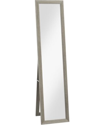 HOMCOM Full Length Mirror, Farmhouse Wall Mirror, Hanging & Freestanding Grey