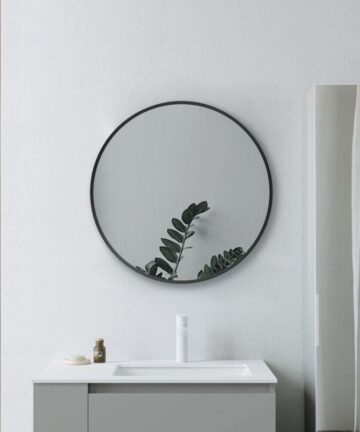 Signature Olivia Round Bathroom Mirror 500mm Diameter - Matt Black