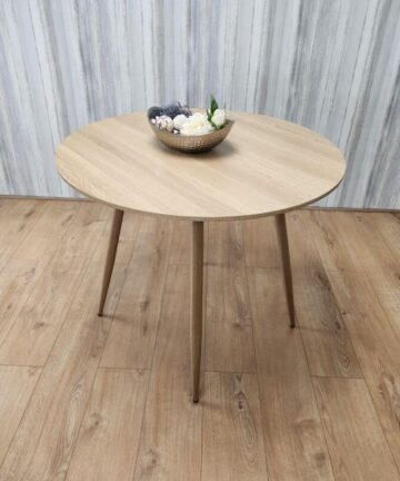 Dining Table Beige Wood Kitchen Place for 4 Seats, Dining Table Only (Beige H 75 x L 90 x W 90 cm)
