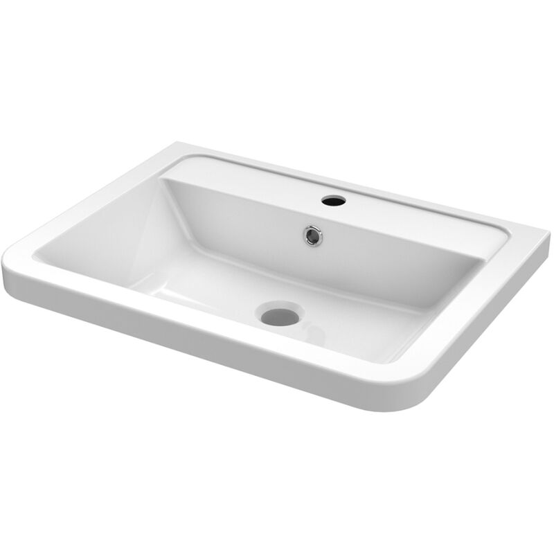 Nuie Lunar Wall Hung 1-Drawer Vanity Unit with Ceramic Basin 600mm Wide - Satin Anthracite - Image 3