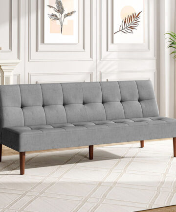 Contemporary Convertible Sofa Bed Grey