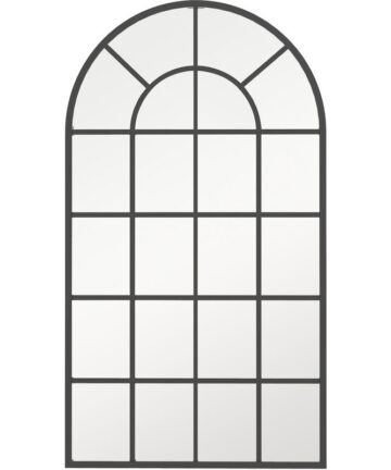 HOMCOM Modern Arch Window Wall Mirror for Living Room Bedroom, 110x62cm, Black