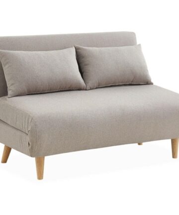 2-seater scandi-style folding sofa bed, Guesta, Beige