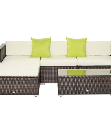 Rattan Garden Furniture Patio Wicker Conservatory Outdoor Sofa Chair Set 5PC New