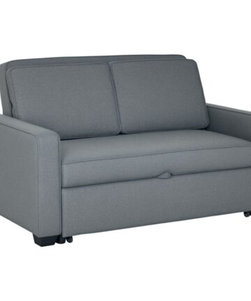 HOMCOM 2 Seater Sofa Bed Click Clack Couch Sleeper for Living Room Grey