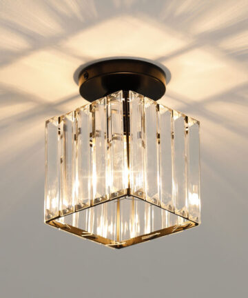 COMELY Modern Ceiling Light,Creative Mini Ceiling Lights,E27 Chandelier Ceiling Lamp,for Hallway,Stairs,Entrance,Bedroom,Living Room,Bar,Restaurant,Cafe,Clothing Store,Crystal Ceiling Light(Square/Bla