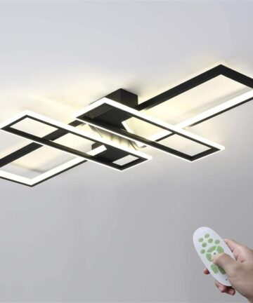 COMELY LED Ceiling Light Dimmable Bedroom Lamp with Remote Control Modern Ceiling Light Creative Metal Acrylic Lighting Design Lighting Decor Lighting,Black,