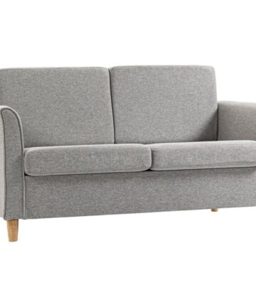 HOMCOM Double Seat Sofa Linen Upholstery Loveseat Couch w/ Armrests Light Grey
