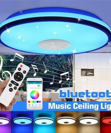 Ceiling Light 1 pcs IP54.72W 34cm Waterproof Ceiling Light,220V,Colorful RGB,Bluetooth Music Play,Round LED Ceiling Light for Living Room,Bathroom,Home Office,Outdoor Porch and more