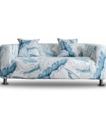 Sofa Slipcover Stretch Elastic Fabric Flower Bird Pattern Chair Loveseat Couch Settee Sofa Covers 1-Piece Pet Dog Protector (Banana Leaf, 1 Seater) Without Pillowcase