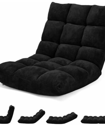 14 Position Adjustable Floor Chair Padded Gaming Sofa Recliner Lounger with Back