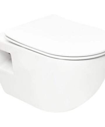 Swiss Aqua Technologies Project Wall-Hung Rimless Toilet with Soft-Close Seat, White (SATWCPRO010RREXP)