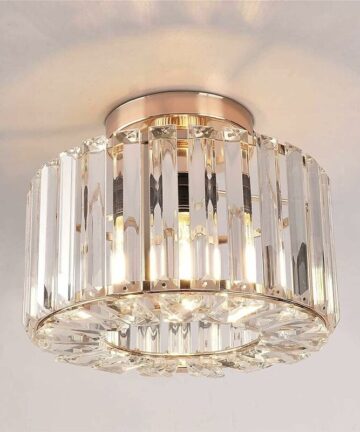 Modern LED Ceiling Light Fixture Semi Flush Mount Pendant Lamp Crystal Chandelier for Hallway Kitchen
