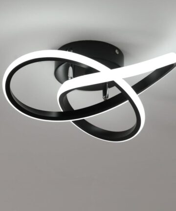 COMELY Modern LED Ceiling Light, Creative LED Ceiling Luminaire in Aluminum 30W, Chandelier Lamp for Kitchen, Living Room, Bedroom, Dining Room - Black - White Light 6500K