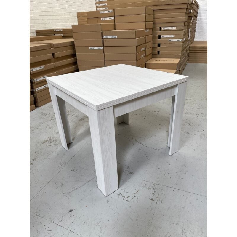 Furneo Modern Dining Table Only Extendable 90-180cm White Pine Effect Golden 02 - Image 4