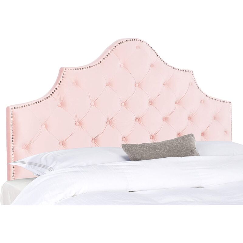 Gemia Pink Plush Double 26 inch Strutted Headboard - Image 2