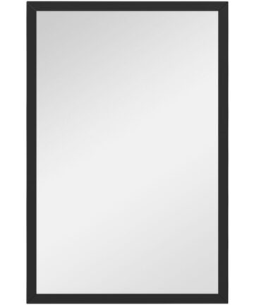 HOMCOM Decorative Rectangular Wall Mirror, Wall-Mounted Bathroom Mirror for Living Room, Bedroom, Hallway, Black 60x40cm