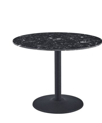 Mmilo Round Marble Dining Table Black Leg - L100 x W100 x H75 cm