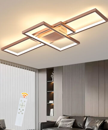 Ganeed Dimmable Ceiling Light 50W,3 Square Gold LED Ceiling Light with Remote Control 3 Colors,Modern LED Chandelier Flush Mount Ceiling Lamp Fixtures for Living Dining Room Bedroom Kitchen Office