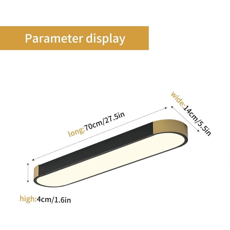 Modern LED Ceiling Light Dimmable Acrylic Linear Lamp with Remote Control Semi Flush Mount Liner Shape Ceiling Light Ideal for Kitchen, Dining Room, Living Room - Image 2