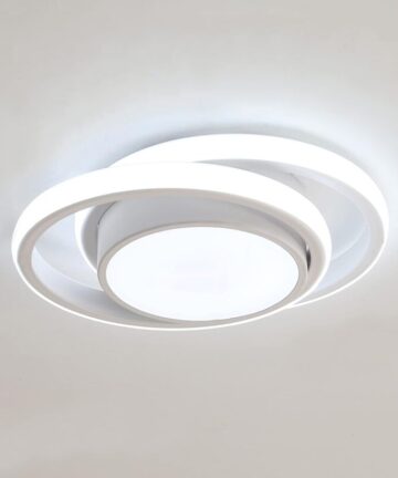 COMELY Round LED Ceiling Light 32W 2350LM, Modern Ceiling Lamp for Hallway, Bedroom, Bathroom, Kitchen, Living Room, Diameter 27cm - White - Cool White Light 6500K