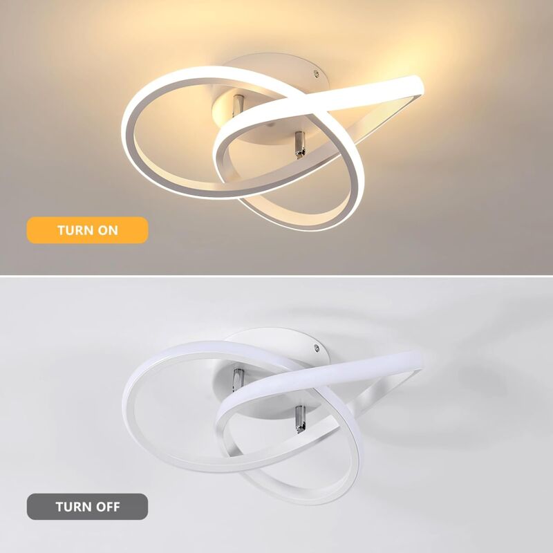 COMELY Modern LED Ceiling Light, 22W 2500LM Ceiling Lamp for Bedroom, Living Room, Hallway, Diameter 25cm - White - Natural White Light 4500K - Image 3
