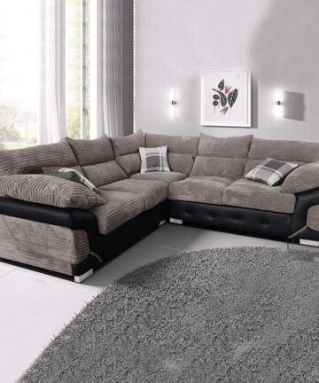 Hobart Febric 3+2/Corner Sofa Set - Beige/Brown 3+2