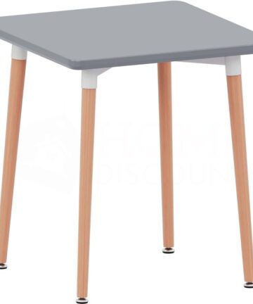 Batley 2 Seater Square Dining Table MDF Solid Beech Wood Dining Kitchen Furniture, Grey