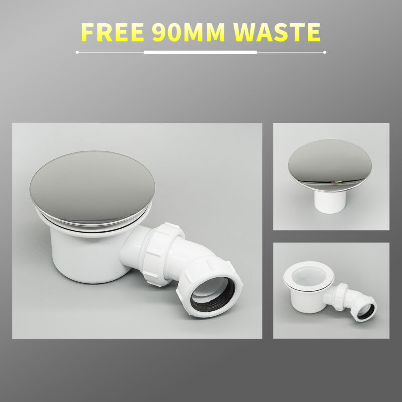 ELEGANT Rectangular 1000 x 800 x 40 mm Tray for Shower Enclosure Cubicle + Waste Trap - Image 4