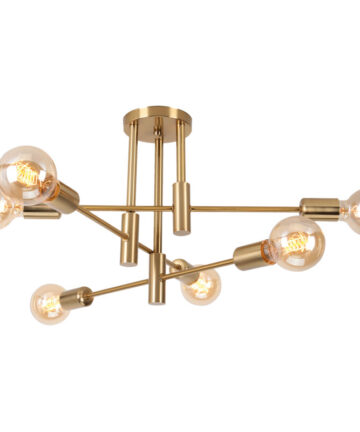 Modern Ceiling Lights 6 Lights Metal Iron Ceiling Light Indoor Chandelier E27 Copper, For Bathroom Bedroom Hallway Living Room