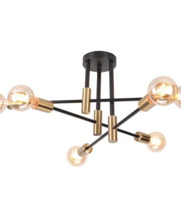 Modern Ceiling Lights Metal Iron Ceiling Light 6 Lights Indoor Chandelier E27 Black, For Bathroom Bedroom Hallway Living Room