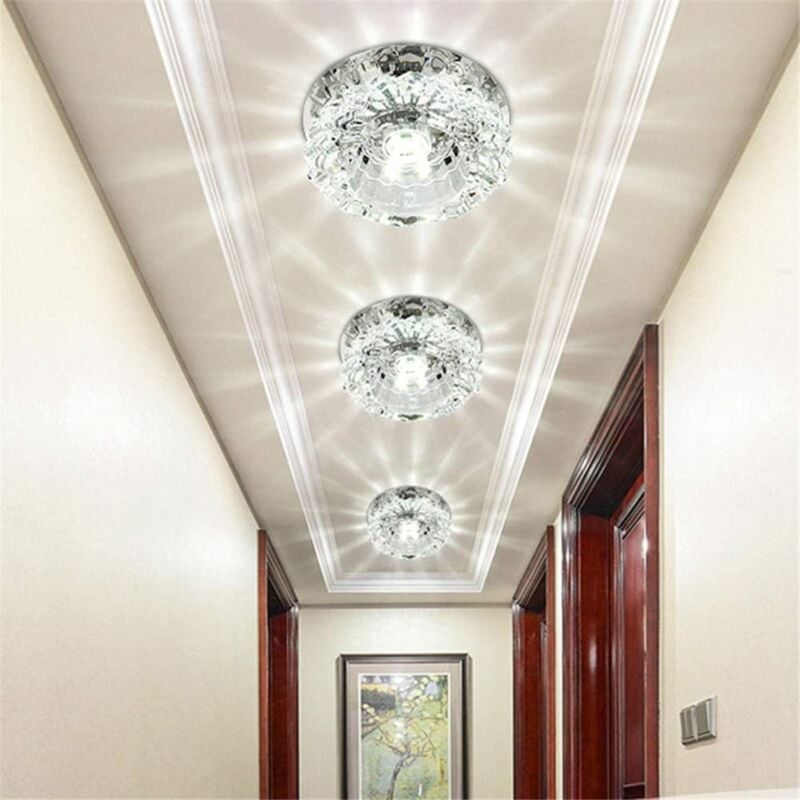 Crystal Spotlight Modern Ceiling Light Led Down Light For Aisle Entrance Hall Cold White - Image 3