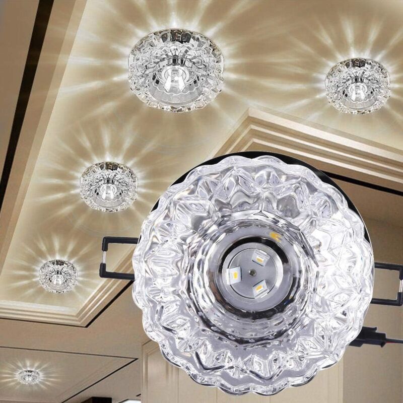 Crystal Spotlight Modern Ceiling Light Led Down Light For Aisle Entrance Hall Cold White - Image 4