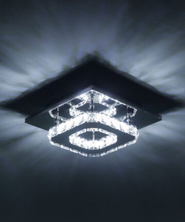 Modern Ceiling Light K9 Led Crystal Chandelier Glass Ceiling Lamp For Living Room Bedroom Kitchen Living Room Office Cold White