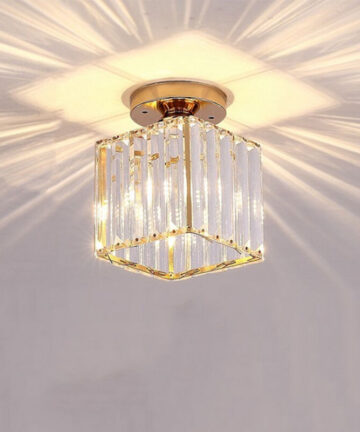 Modern Chandelier Glass Ceiling Light Crystal Ceiling Lamp Creative Ceiling Lamp E27 Bulb For Hallway Office Balcony Bedroom Living Room Gold