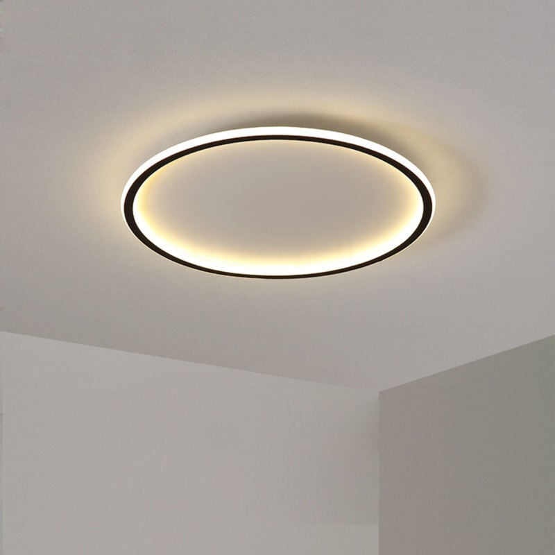Led Ceiling Light Black, Φ30CM Round Ceiling Lamp Minimalist Modern Ceiling Light For Kitchen, Hallway, Office, Porch Warm White - Image 2