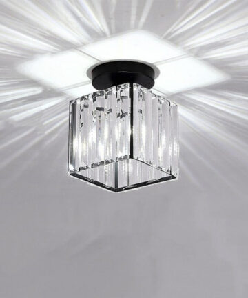 Modern Chandelier Glass Ceiling Light Crystal Ceiling Lamp Creative Ceiling Lamp E27 For Hallway Office Balcony Bedroom Living Room Black