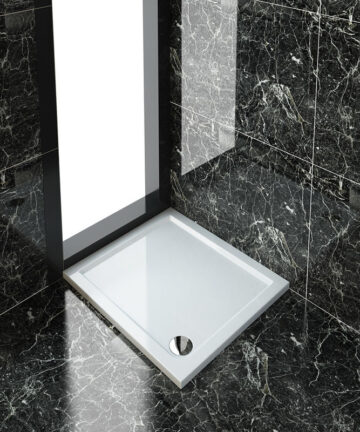 ELEGANT Rectangular 900 x 800 x 40 mm Tray for Shower Enclosure Cubicle + Waste Trap