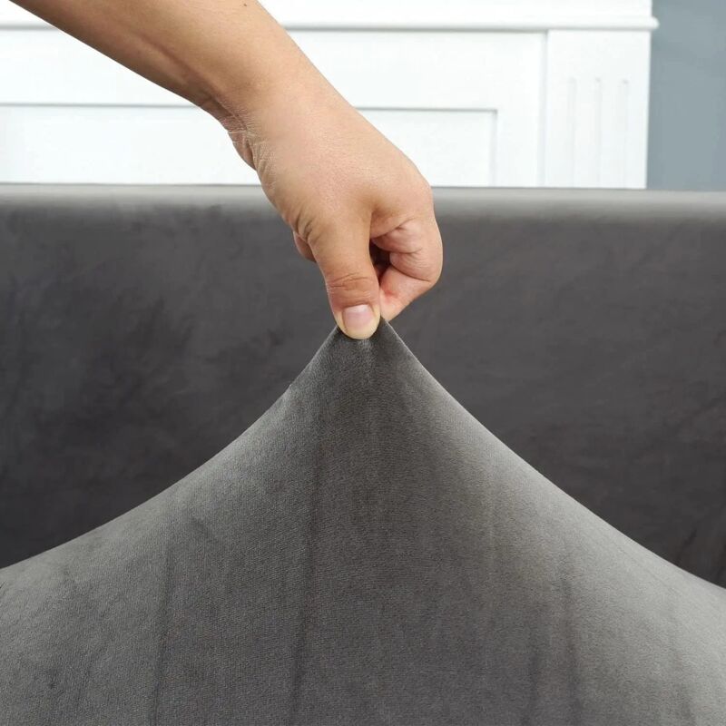 Stretch Plush Velvet Sofa Cover Couch Slipcover for L Shape Sofa, Universal, Washable, Non-Slip - Image 4
