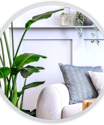 Hanging Wall Mirror, HD Glass Round Mirror for Decorating, Bathroom, Living Room Bedroom, 40x40cm
